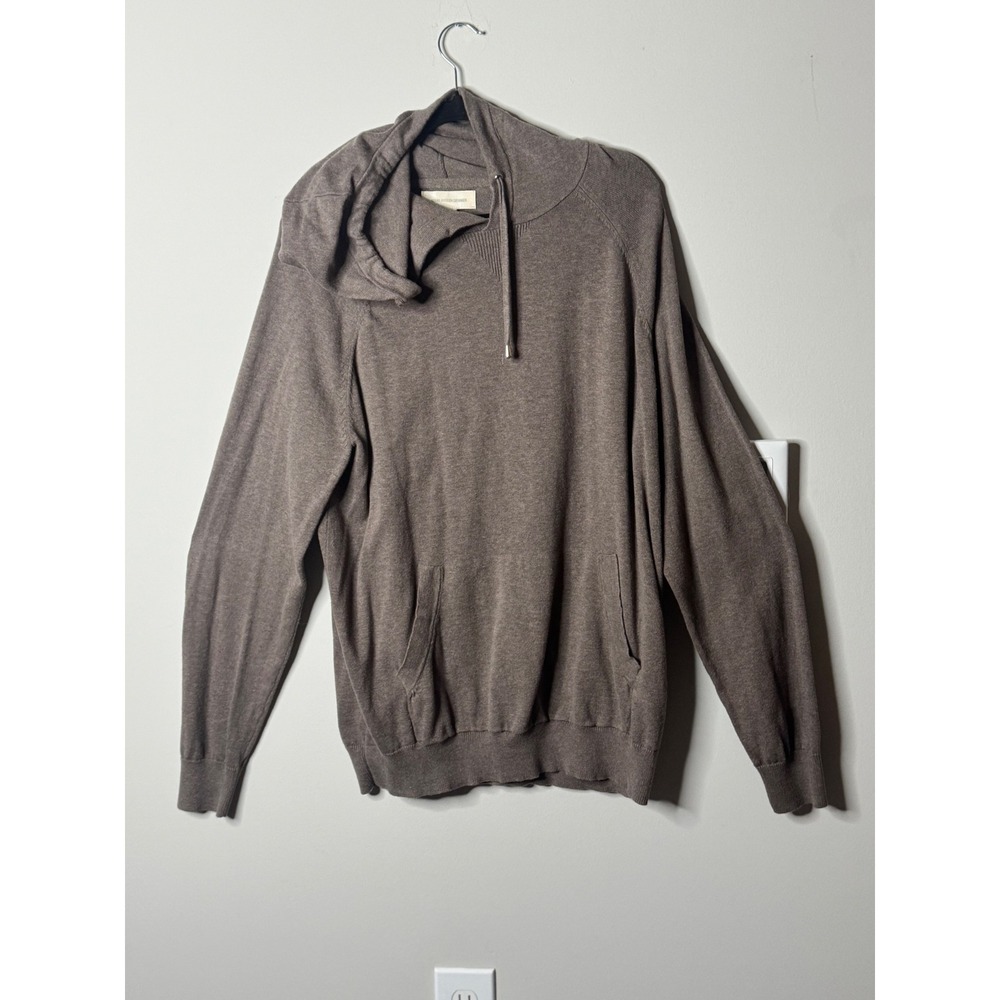 Frederik Andersen Copenhagen Brown Knit Hoodie Kangaroo Pocket -Pullover XL